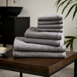 Catherine Lansfield Quick Dry Cotton 30X30 Cm, 50X85 Cm, 270X120 Cm 8 Piece Towel Set Grey