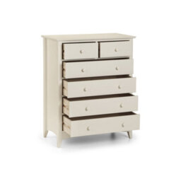 Julian Bowen Cameo 6 Drawer Chest (4+2) - Stone White - thumbnail 4