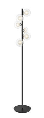 Luminosa Lighting Luminosa Remy 6 Light Floor Lamp Chrome Black