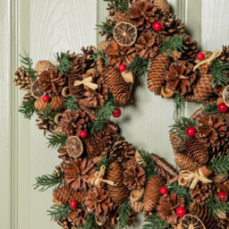 Samuel Alexander 45Cm Winter Spice Star Hanging Christmas Wreath With Pine Cones Red Berries & Dried Fruit - thumbnail 5