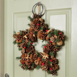 Samuel Alexander 45Cm Winter Spice Star Hanging Christmas Wreath With Pine Cones Red Berries & Dried Fruit - thumbnail 8