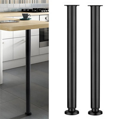2X Adjustable Kitchen Worktop Desk Breakfast Bar Table Leg Support Black - image 1