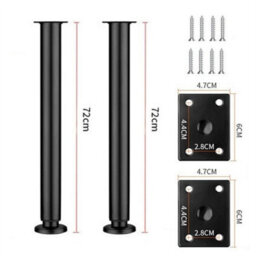 2X Adjustable Kitchen Worktop Desk Breakfast Bar Table Leg Support Black - thumbnail 2