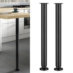 2X Adjustable Kitchen Worktop Desk Breakfast Bar Table Leg Support Black