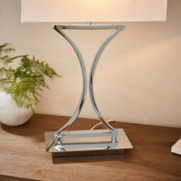 Luminosa Lighting Luminosa Epalle Table Lamp Chrome, White Tc Fabric, E14 - thumbnail 5