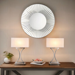 Luminosa Lighting Luminosa Epalle Table Lamp Chrome, White Tc Fabric, E14 - thumbnail 4