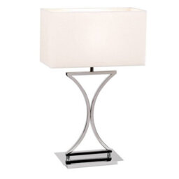 Luminosa Lighting Luminosa Epalle Table Lamp Chrome, White Tc Fabric, E14 - thumbnail 1