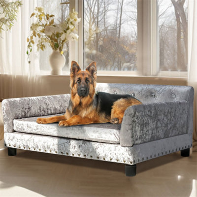 Bingopaw 96X70X40Cm Large Elevated Dog Sofa Raised Pet Dog Bed Couch Guardrail Slope Headrest - image 1