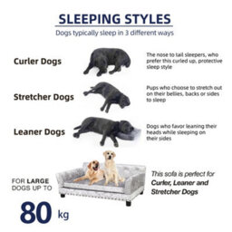 Bingopaw 96X70X40Cm Large Elevated Dog Sofa Raised Pet Dog Bed Couch Guardrail Slope Headrest - thumbnail 5