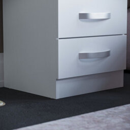 Lassic Vida Designs Hulio White 3 Drawer Bedside Cabinet (H)560mm (W)400mm (D)360mm - thumbnail 5