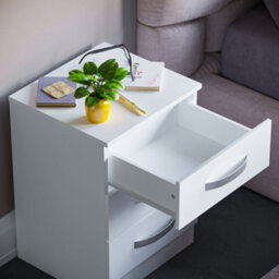 Lassic Vida Designs Hulio White 3 Drawer Bedside Cabinet (H)560mm (W)400mm (D)360mm - thumbnail 8