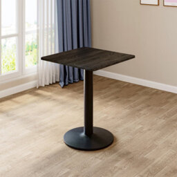Living And Home Black Wooden Square Coffee Table Dining Table With Metal Base - thumbnail 2