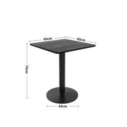 Living And Home Black Wooden Square Coffee Table Dining Table With Metal Base - thumbnail 3