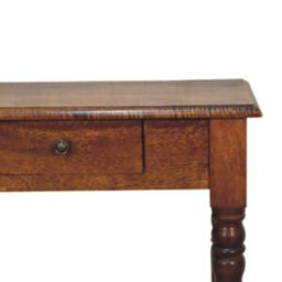 Wyld Haus Chantilly Chestnut Mango Wood Turned Leg Writing Desk - thumbnail 5