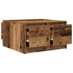 Berkfield Coffee Table With Drawers Old Wood 70.5X70X40 Cm - thumbnail 5