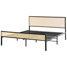 Beliani Bed Pe Rattan Avanton 160 X 200 Cm (Eu King Size) Black - thumbnail 4