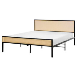 Beliani Bed Pe Rattan Avanton 160 X 200 Cm (Eu King Size) Black - thumbnail 1