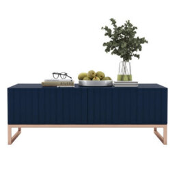 Heze Furniture Elpis Glamour Coffee Table 110 Cm - Navy Matt / Copper Frame - thumbnail 1
