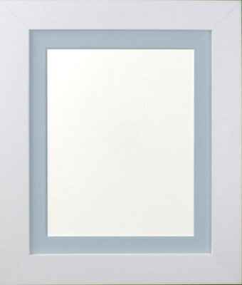 Frames By Post Metro White Frame With Blue Mount For Image Size 12 X 8 Inch - image 1