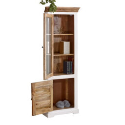 Breo Solid Mango Wood Bookcase - White - thumbnail 8