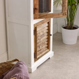 Breo Solid Mango Wood Bookcase - White - thumbnail 4