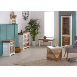 Breo Solid Mango Wood Bookcase - White - thumbnail 6