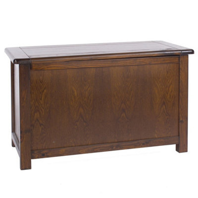 Ottoman / Toy / Blanket Box Chest For Bedroom In Dark Stained Wood - image 1