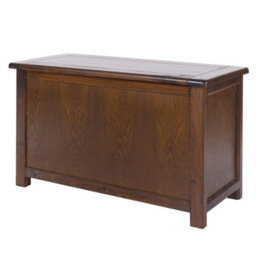 Ottoman / Toy / Blanket Box Chest For Bedroom In Dark Stained Wood - thumbnail 4