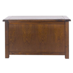Ottoman / Toy / Blanket Box Chest For Bedroom In Dark Stained Wood - thumbnail 3