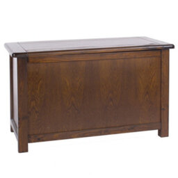 Ottoman / Toy / Blanket Box Chest For Bedroom In Dark Stained Wood - thumbnail 1