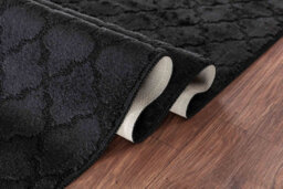 Ivy Washable Trellis Design Anti Slip Doormats Black 80X150 Cm - thumbnail 2