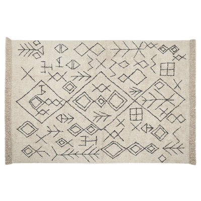 Beliani Rug Somek Beige 160 X 230 Cm Cotton - image 1