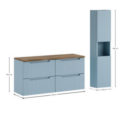 Heze Furniture Noca Bathroom Cabinet 120Cm With Worktop And Tall Unit In Baby Blue - thumbnail 8