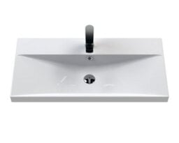 Hudson Reed Urban Satin Green Floor Standing 2 Door 1 Drawer Vanity Unit And Thin-Edge Basin With Silent Close, 860 X 810 X 395 - thumbnail 4