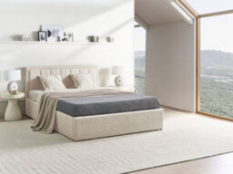 Beliani Ottoman Bed Boucle Montlaur 140 X 200 Cm (Eu Double) Beige - thumbnail 2
