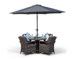 That's Furniture Arizona Round 4 Seater Patio Dining Set With Ice Bucket Drinks Cooler - Grey - thumbnail 2
