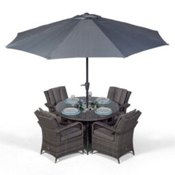 That's Furniture Arizona Round 4 Seater Patio Dining Set With Ice Bucket Drinks Cooler - Grey - thumbnail 5