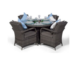 That's Furniture Arizona Round 4 Seater Patio Dining Set With Ice Bucket Drinks Cooler - Grey - thumbnail 4