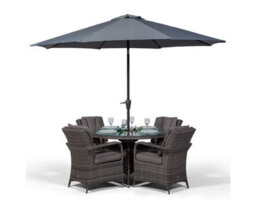 That's Furniture Arizona Round 4 Seater Patio Dining Set With Ice Bucket Drinks Cooler - Grey - thumbnail 6