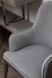 Orsina  Versatile Grey Velvet Dining Chair With Silver Finish Legs, Durable Dining Chair, Sleek Dining Chair - thumbnail 6