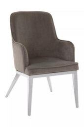Orsina  Versatile Grey Velvet Dining Chair With Silver Finish Legs, Durable Dining Chair, Sleek Dining Chair - thumbnail 2