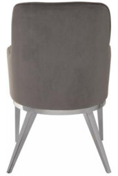 Orsina  Versatile Grey Velvet Dining Chair With Silver Finish Legs, Durable Dining Chair, Sleek Dining Chair - thumbnail 4