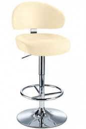 Jamaica Height Adjustable Bar Stool Cream Faux Leather .