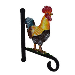 AB Tools Cockerel / Chicken Basket Flower Hook / Hanger Farm Cast Iron Door Wall House - thumbnail 2