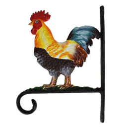 AB Tools Cockerel / Chicken Basket Flower Hook / Hanger Farm Cast Iron Door Wall House - thumbnail 1