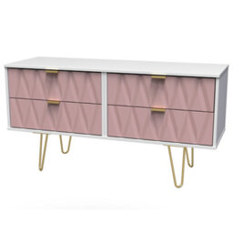 Pesaro Ready Assembled Pink & White Tv Stand, (H)50.5Cm X (W)11.2Cm X (D)41.5Cm - thumbnail 1