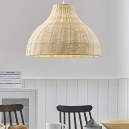 Wyld And Coco Natural Rattan Pendant Ceiling Lamp Wicker Bell Shade Boho Rustic Ambience, W50 X H117Cm - thumbnail 2
