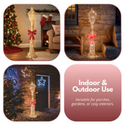 Marco Paul 1.2M Christmas Led Gold Lamp Post Decoration - thumbnail 9