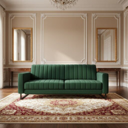 Loft Sb Green Sofa Bed With Storage And Spring Mattress Practical Sleeper Sofa For Modern Spaces