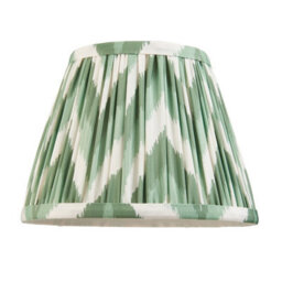 Luminosa Lighting Luminosa Carnaby Satin Pink Clay Paint Wall Light With Cotswold Green Fabric Zigzag Shade 20Cm B22 - thumbnail 7